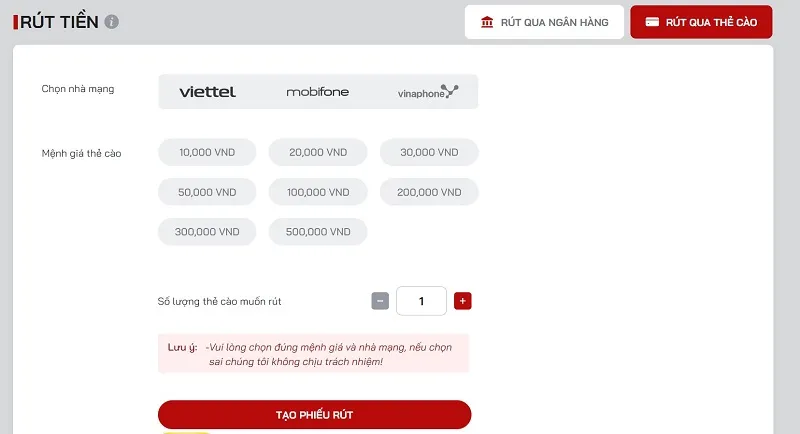 rút tiền red88