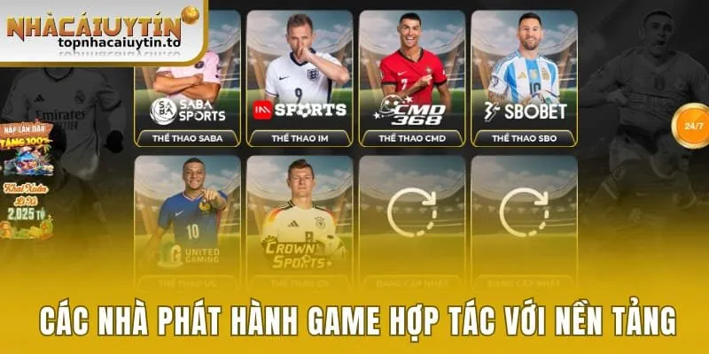 Màn hợp tác với các nhà cung cấp game