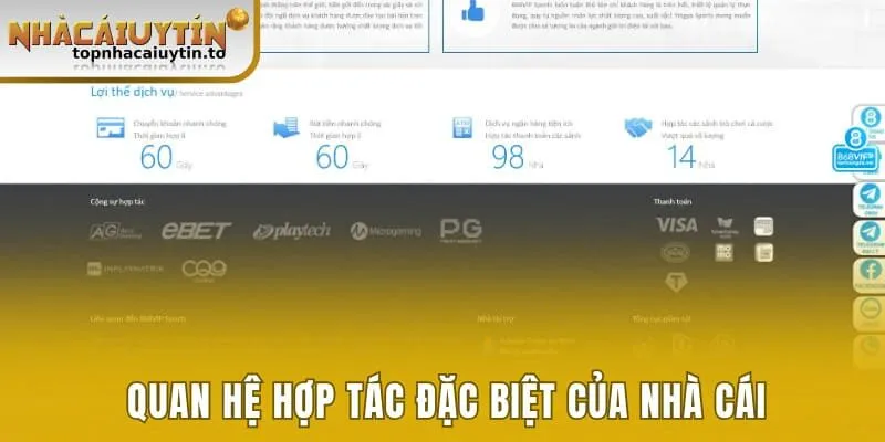 Quan hệ hợp tác đặc biệt của nhà cái