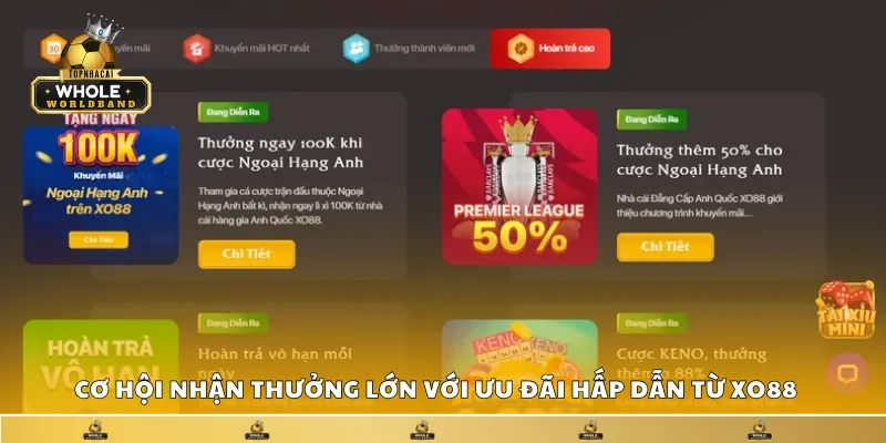 Cơ hội nhận thưởng lớn với ưu đãi hấp dẫn từ Xo88